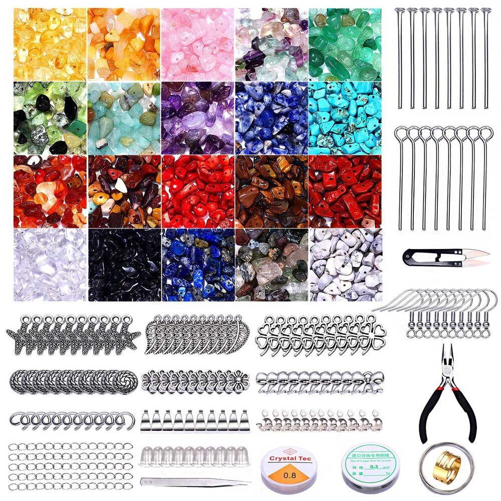 5488 1000PCS Crystal Stone Beads for Jewelry Making, Natural Chip Stone
